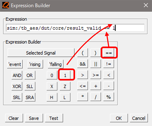 result_valid信号が‘1’の条件を設定