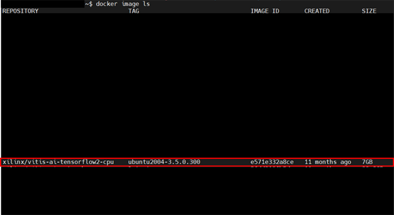 docker image 出力画面①
