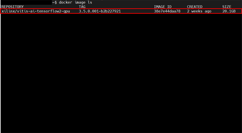 docker image出力画面②
